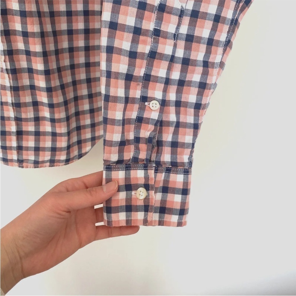 Lacoste Regular Fit Long Sleeve Lightweight Button Shirt Gingham Sz 41 (M-L) - Picture 5 of 11